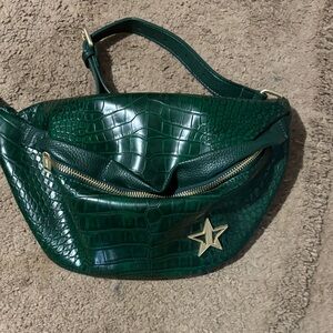 Jeffree Star Green Crocodile-Embossed Hobo Bag